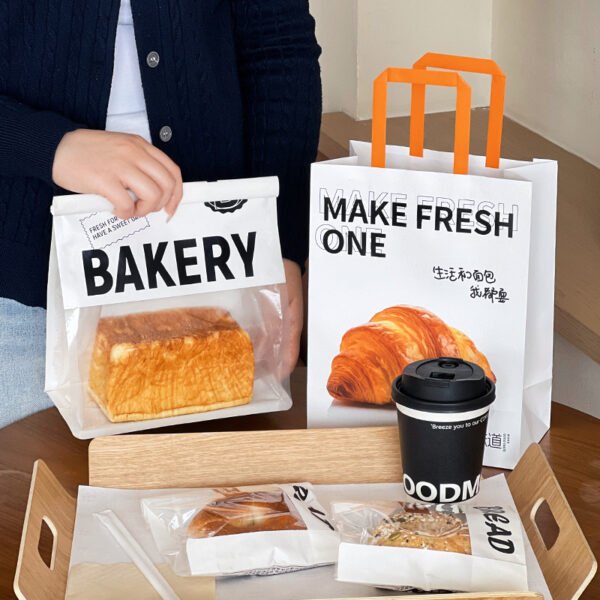 Wholesale Custom Kraft Paper Handheld Bags for Bakery Toast and Dessert Takeout - Factory Direct Supply
