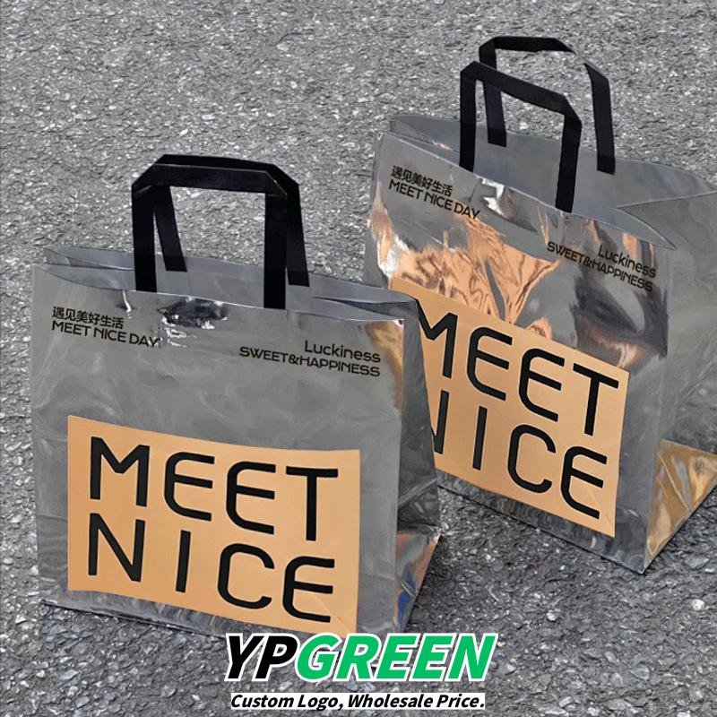 Wholesale Mirror Silver Cardstock Handheld Bags for Bakery Dessert and Bread Takeout - Private Label Ready