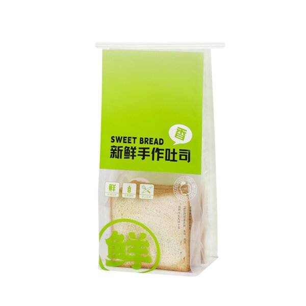Wholesale Light Green Window Self-Seal Bags for Toast and Sliced Bread Takeout - Direct from Manufacturer