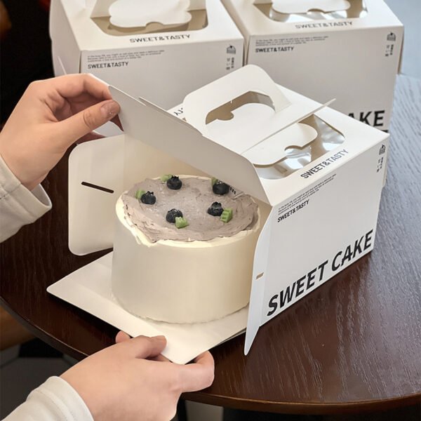 Wholesale Square Handheld Boxes for 3-4 Inch Cakes and Basque Mousse Takeout - Bulk Pricing Available