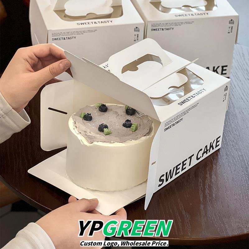 Wholesale Square Handheld Boxes for 3-4 Inch Cakes and Basque Mousse Takeout - Bulk Pricing Available