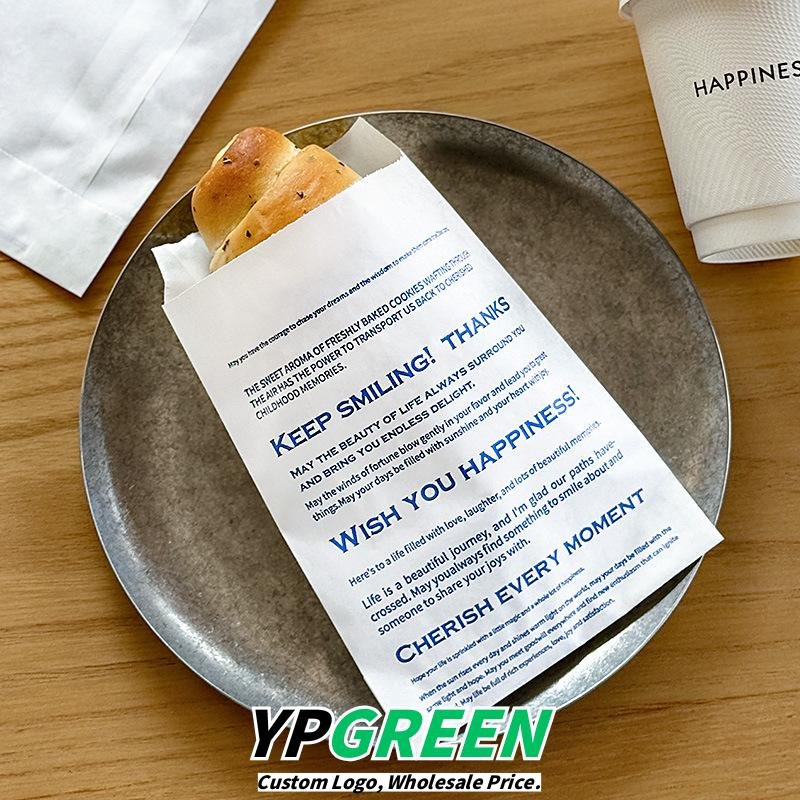 Wholesale Minimalist IG-Style Anti-Oil Paper Bags for Soda Bread, Baguettes, Bagels, and Croissants Takeout - Factory Direct Supply
