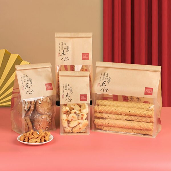 Wholesale Transparent Window Self-Seal Wire-Edge Bags for Handcrafted Cookies and Peach Crisps - Direct from Factory