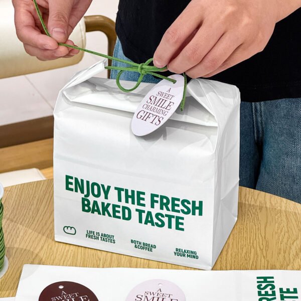 Wholesale Creative Hemp Rope Square Bottom Kraft Paper Bags for Bakery Toast and Dim Sum Takeout - Factory Direct Supply