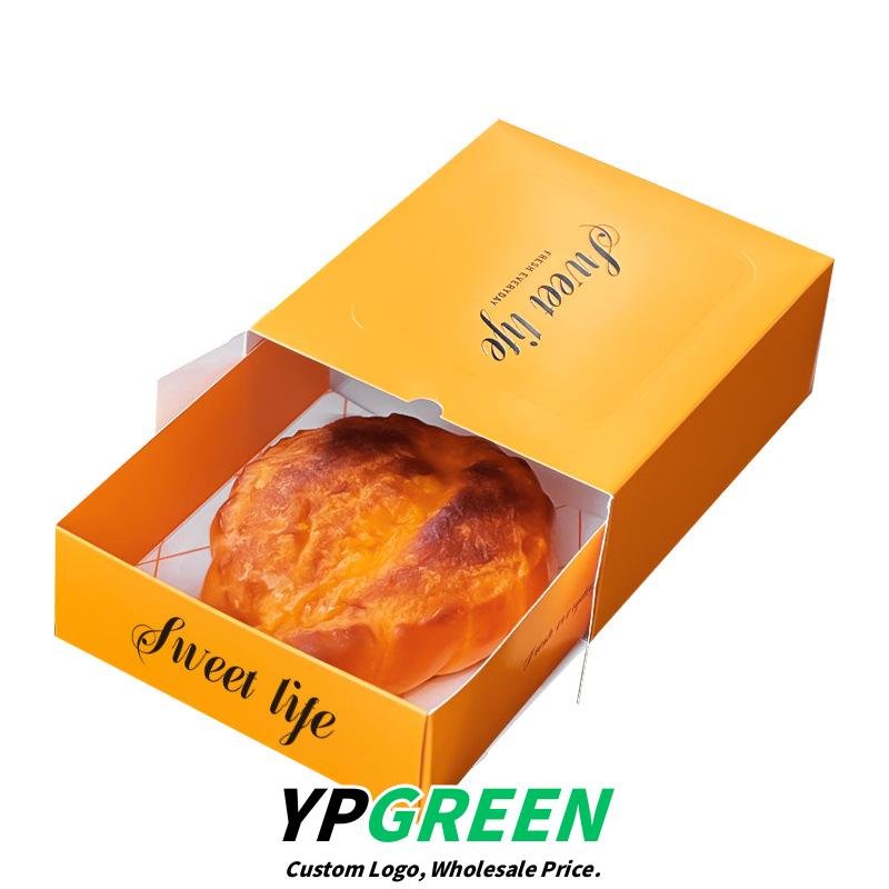 Wholesale Yellow Drawer-Style Pastry Boxes with Small Shovel for Bread, Croissants, and Waffles Takeout - Direct from Factory