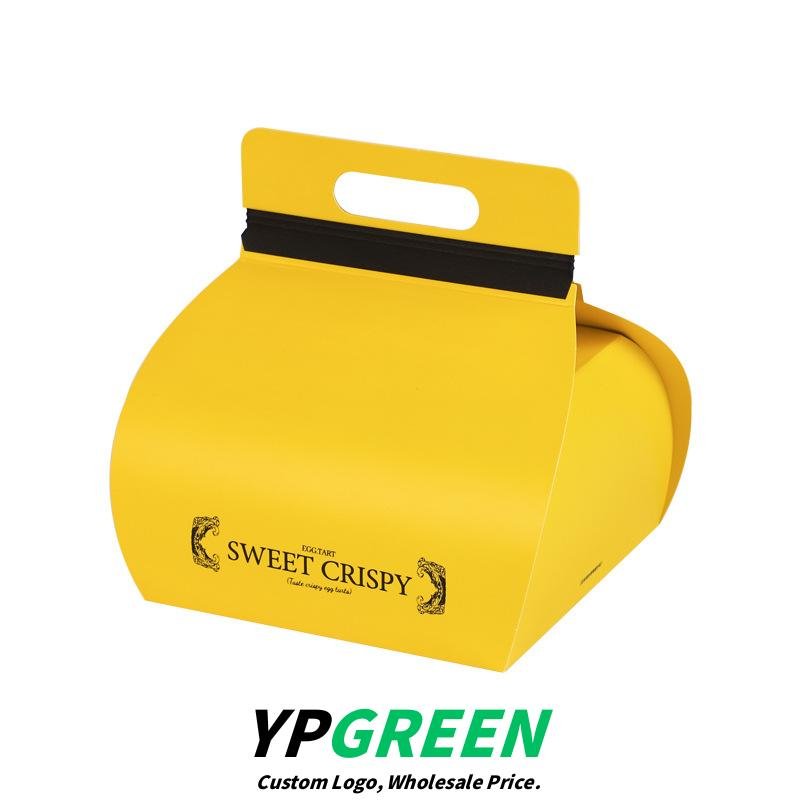 Wholesale Yellow Disposable Boxes for Single or 4-Pack Portuguese Egg Tarts Takeout - Direct from Manufacturer
