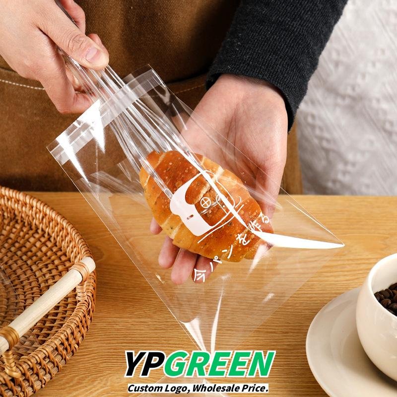 Wholesale Transparent Self-Adhesive Bags for Bagel Bread, Toast, Croissants, Soda Bread, and Donuts Takeout - Direct from Factory
