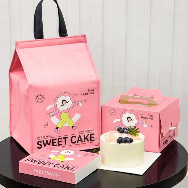 Wholesale Pink Disposable Insulated Bags for 4-6 Inch Cake Takeout - Direct from Manufacturer