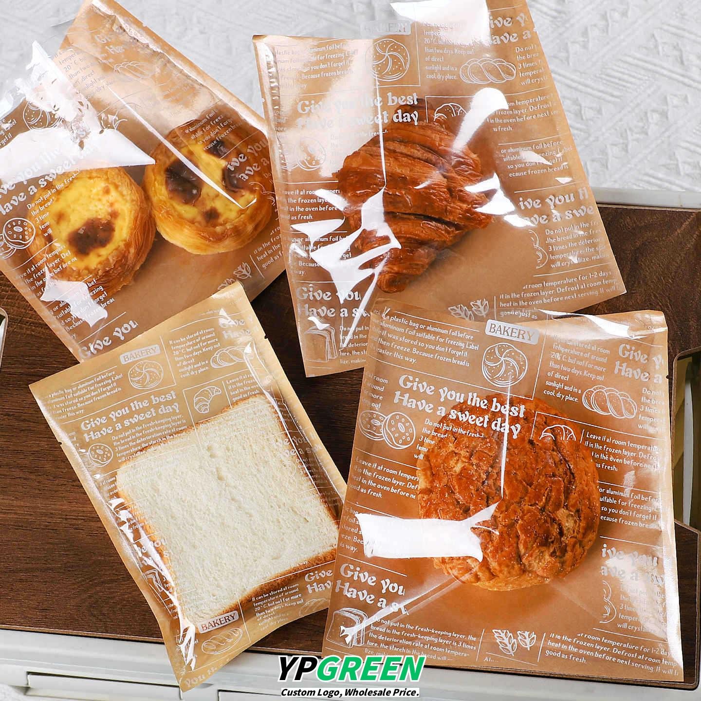 Wholesale Retro Transparent Kraft Bags for French Bagels, Toast, Sandwiches, and Bakery Takeout - Factory Direct Supply