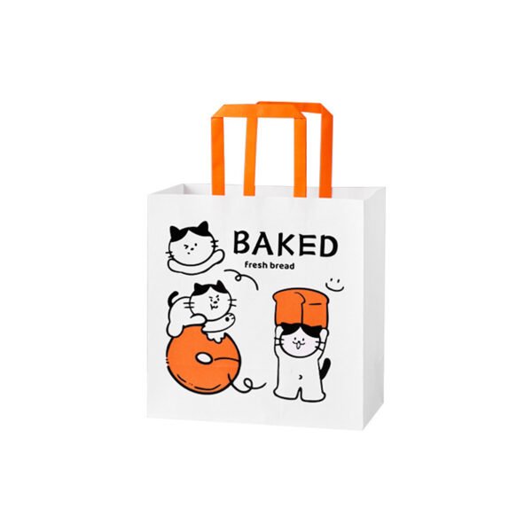 Custom Logo Printed Cat Design Takeout Bags for Bread and Pastries - Reliable Supplier