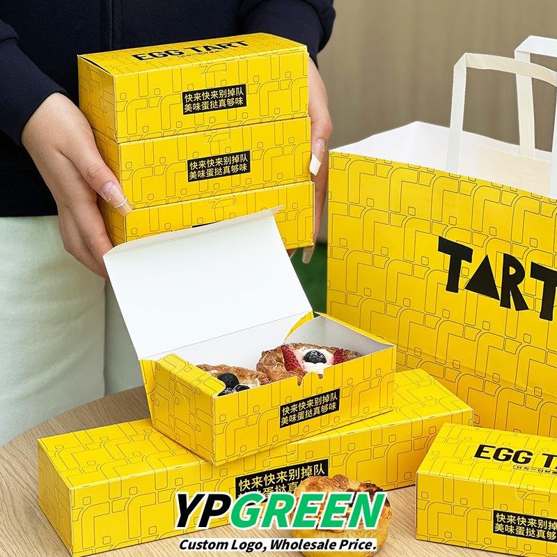 Wholesale Disposable Non-Foldable Boxes for 2-4 Pack Portuguese Egg Tarts Takeout - OEM Available