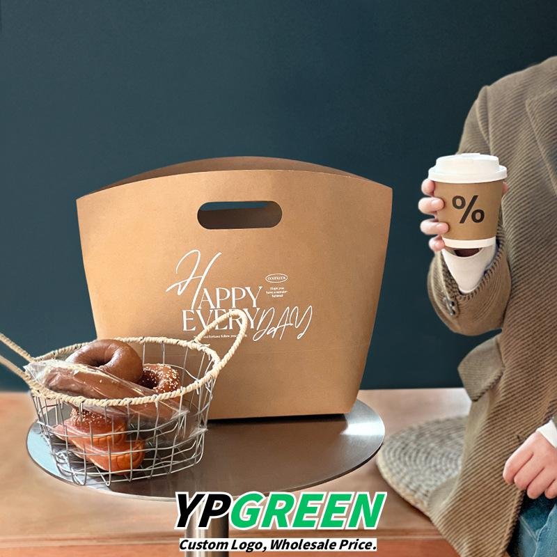 Wholesale Buckle-Handle Kraft Paper Handheld Bags for Bakery Bread Takeout - Factory Direct Supply