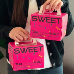 Wholesale Red Handheld Cake Boxes for Mousse, Basque Slice, Pastries, and Tiramisu Takeout - Global Shipping