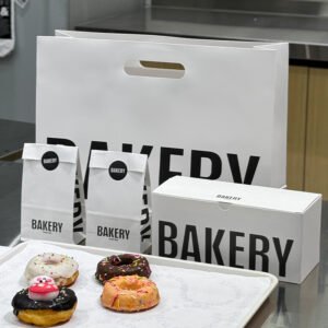 Wholesale Minimalist Donut Series Kraft Handheld Bags for Dessert Takeout - Factory Direct Supply