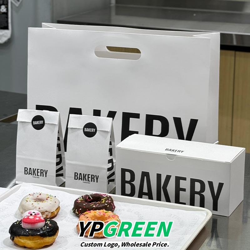 Wholesale Minimalist Donut Series Kraft Handheld Bags for Dessert Takeout - Factory Direct Supply