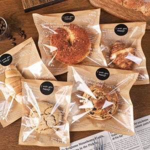 Wholesale Food-Grade Transparent Film Kraft Bags for Sandwiches, Cookies, Bagels, and Pineapple Buns Takeout - Factory Direct Supply