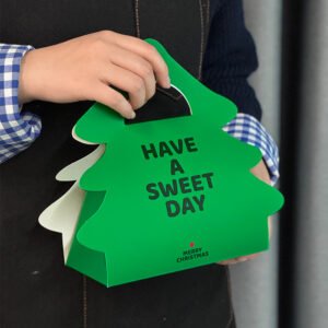 Wholesale Christmas Tree Mini Cake Boxes and Kraft Handheld Bags for Dessert Takeout - OEM Available