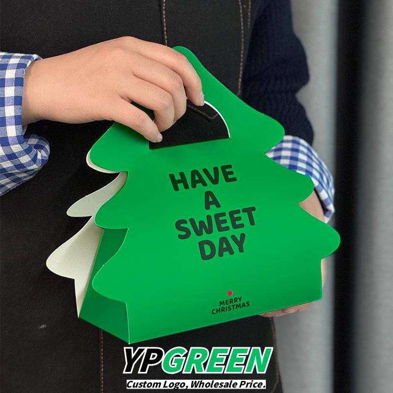 Wholesale Christmas Tree Mini Cake Boxes and Kraft Handheld Bags for Dessert Takeout - OEM Available