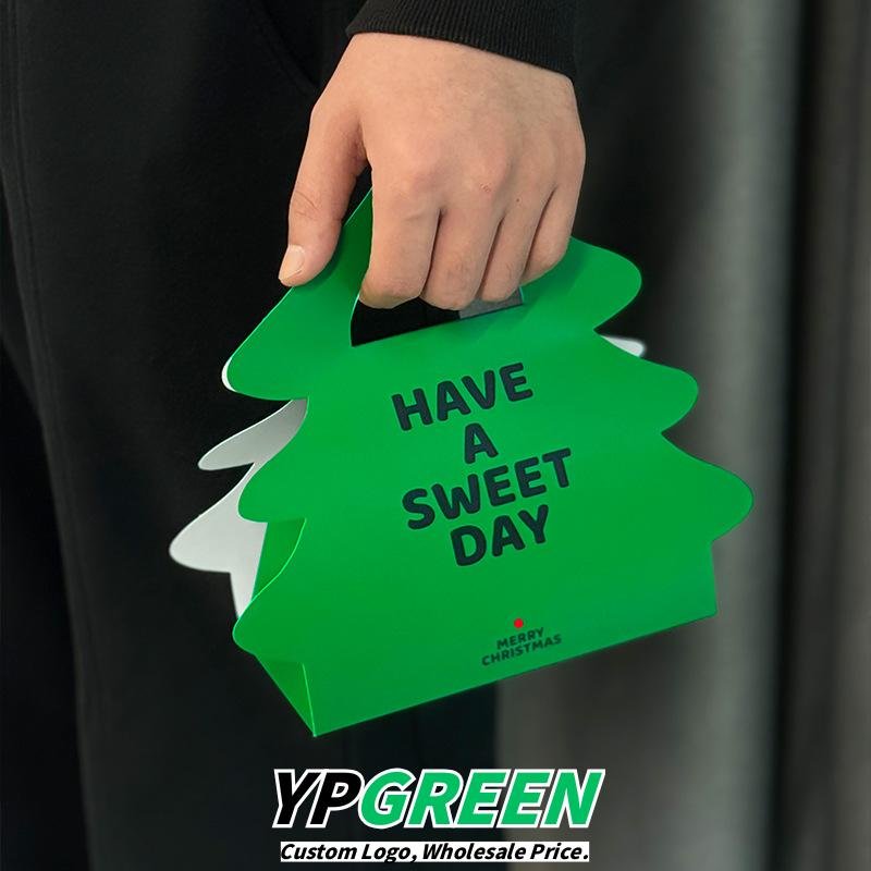 Wholesale Christmas Tree Mini Cake Boxes and Kraft Handheld Bags for Dessert Takeout - OEM Available