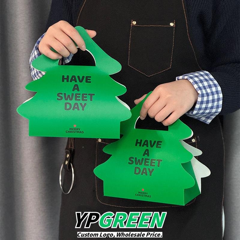 Wholesale Christmas Tree Mini Cake Boxes and Kraft Handheld Bags for Dessert Takeout - OEM Available