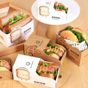 Wholesale Disposable Drawer Paper Boxes for Sandwich, Toast, and Bento Takeout - Wholesale Prices