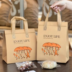 Wholesale Cartoon Cat Non-Woven Aluminum Foil Handheld Insulated Bags for Dessert Cake Takeout
