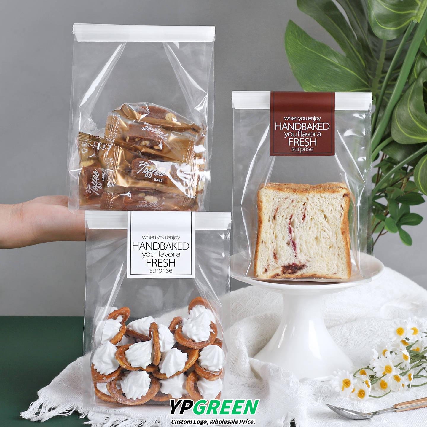 Wholesale Transparent Wire-Edge Seal Food Bags for Mini Toast and Mochi Takeout - Factory Price Guarantee