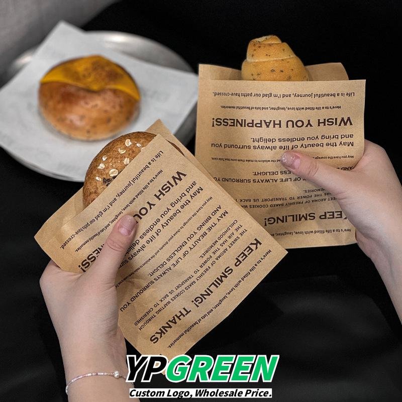 Wholesale Oil-Proof Kraft Paper Bags with Side Openings for Bakery Food and Dim Sum Takeout - Factory Direct Supply