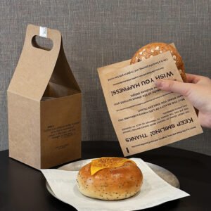 Wholesale Oil-Proof Kraft Paper Bags with Side Openings for Bakery Food and Dim Sum Takeout - Factory Direct Supply