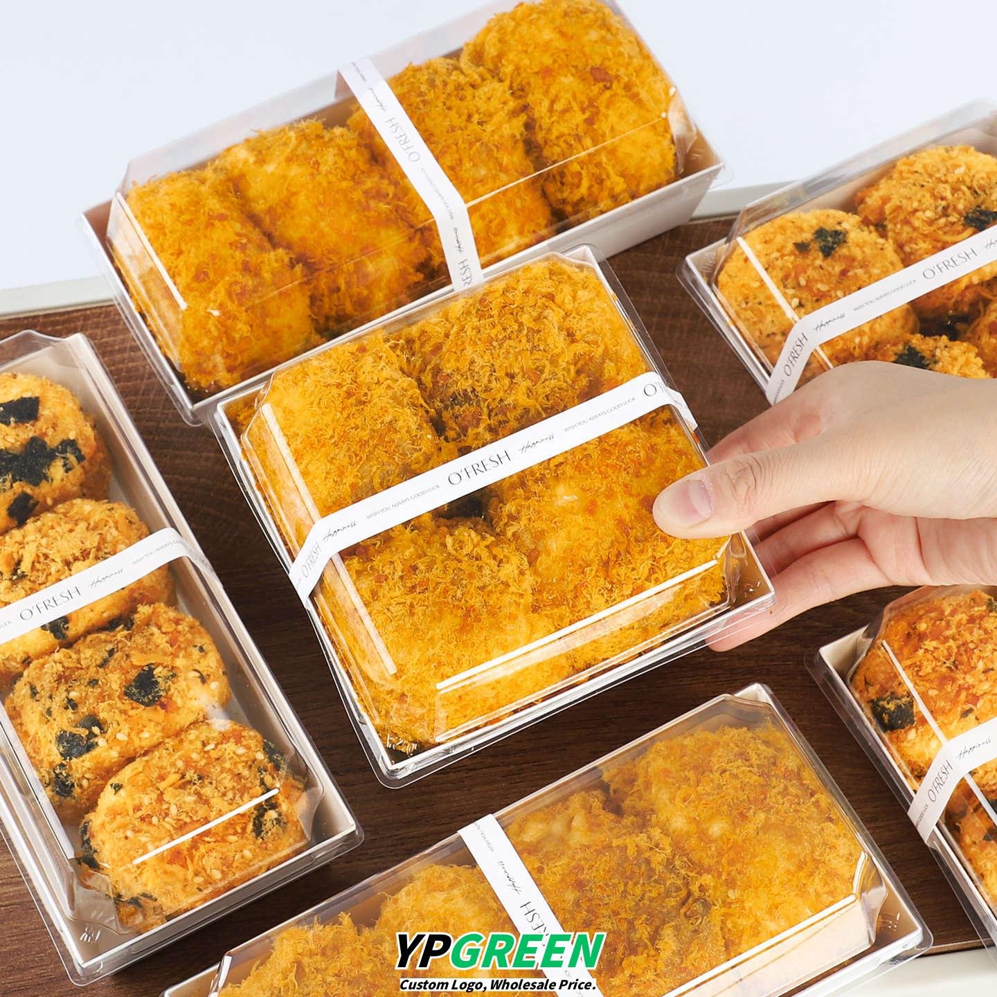 Wholesale 4-Pack Meat Floss Bread Cake Boxes for Western Pastry and Roll Takeout - Factory Direct Supply