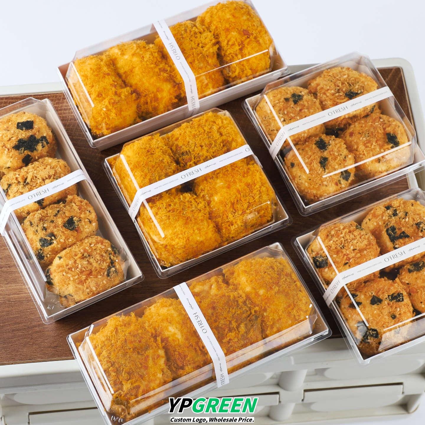 Wholesale 4-Pack Meat Floss Bread Cake Boxes for Western Pastry and Roll Takeout - Factory Direct Supply