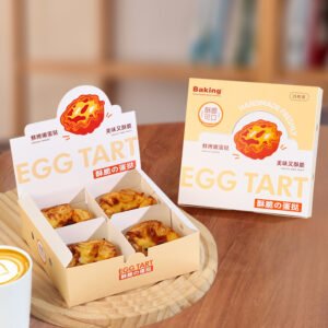 Wholesale Non-Foldable 4-Pack Egg Tart Boxes for 3D Takeout Packaging - B2B Supply