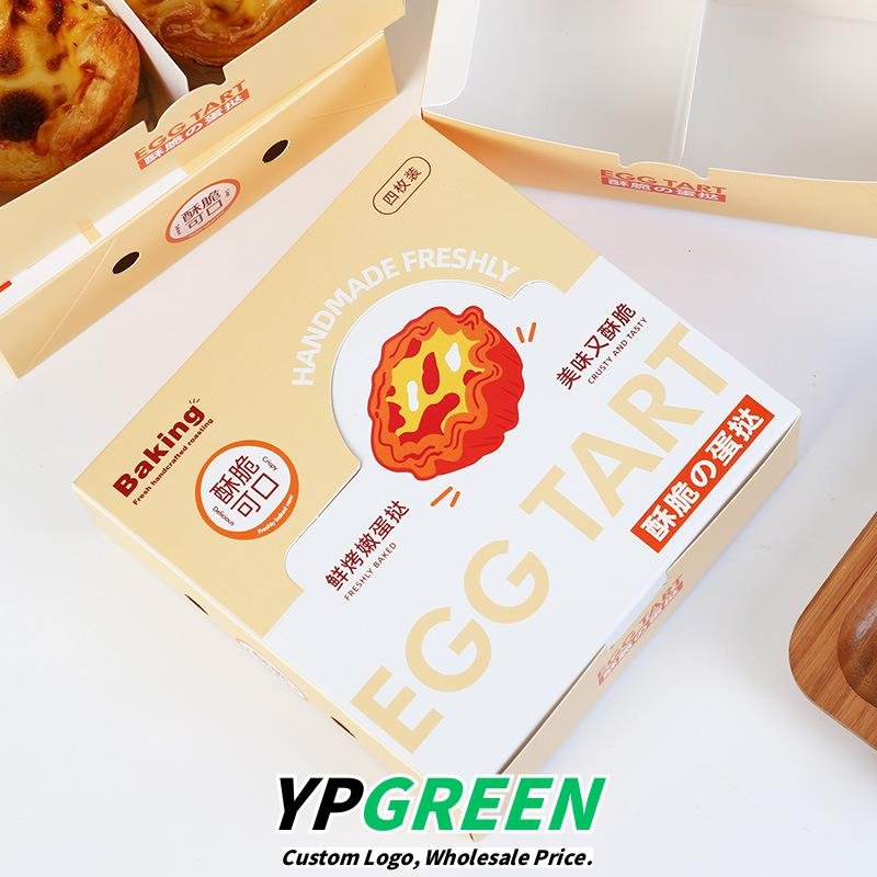 Wholesale Non-Foldable 4-Pack Egg Tart Boxes for 3D Takeout Packaging - B2B Supply