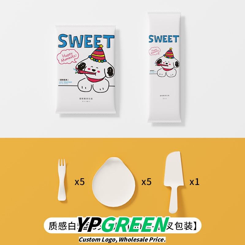 Wholesale Cartoon Disposable Birthday Cake Cutlery Set with Thickened Plates and Trays for Baking Serving - Factory Direct Supply