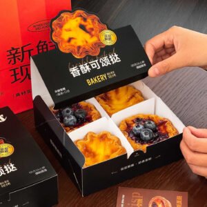 Wholesale Disposable 4-Pack Sunflower 3D Egg Tart Boxes for Bakery Takeout - Direct Supplier