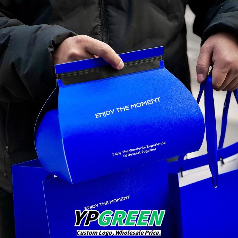 Wholesale High-End Klein Blue Cake Roll Boxes with Tray for Swiss Roll Pastry Takeout - Direct from Factory