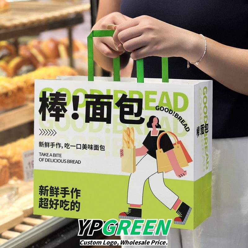 Wholesale Large and Small Kraft Handheld Bags for Cake Shop Dessert and Bread Takeout - Factory Direct Supply