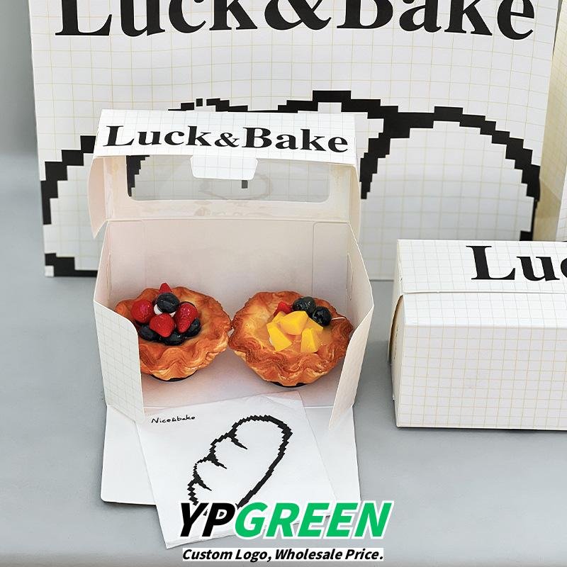 Wholesale Window Non-Foldable Boxes for Portuguese and Sunflower Egg Tarts Takeout - Direct Supplier