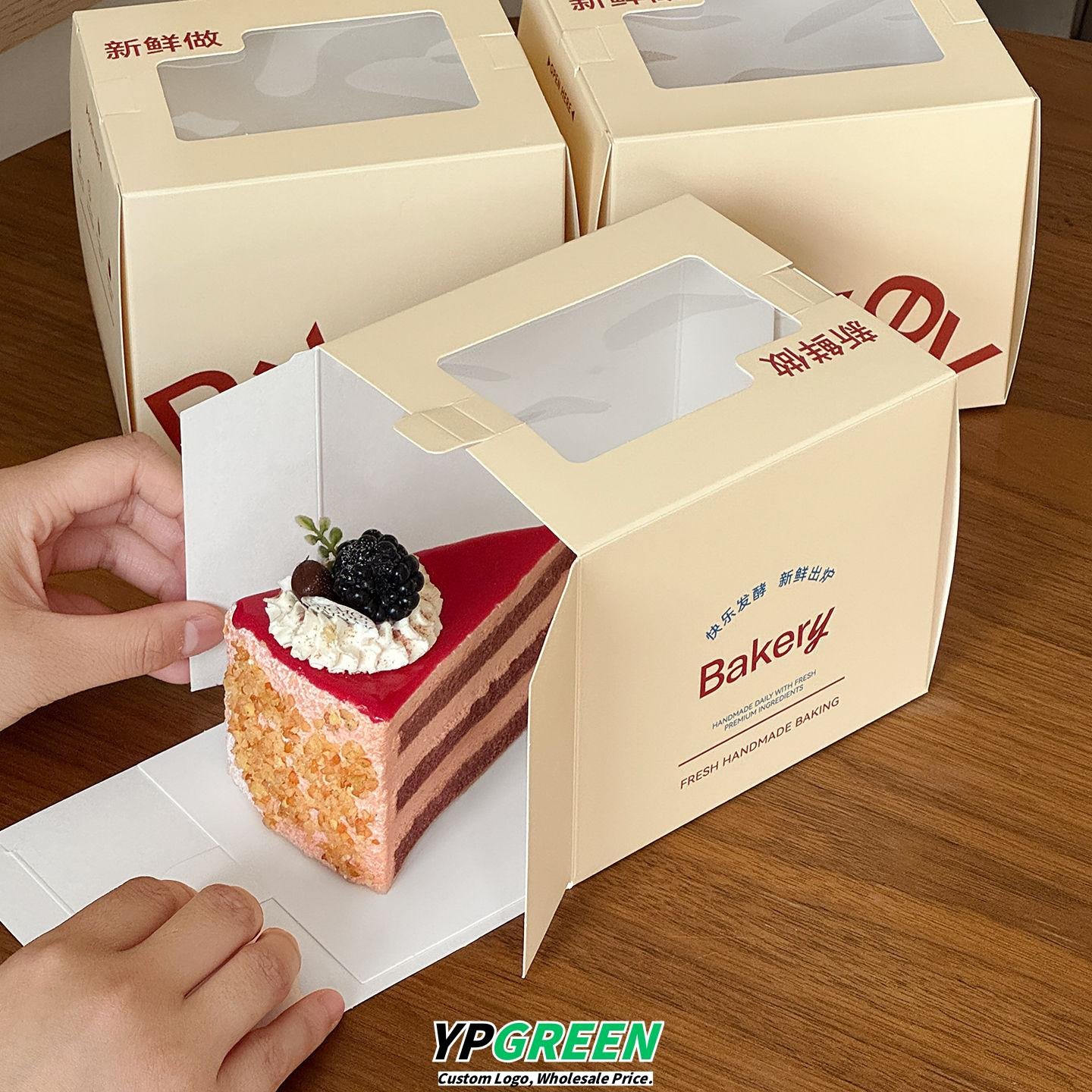 Wholesale Transparent Window Boxes for 3-Inch Cut Cake Slices and Mousse Takeout - Factory Direct Supply