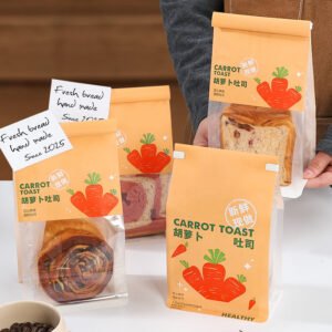 Wholesale Food-Grade Self-Seal 8-Side Bags for Toast Slices and Horn Bread Takeout - Scalable Orders