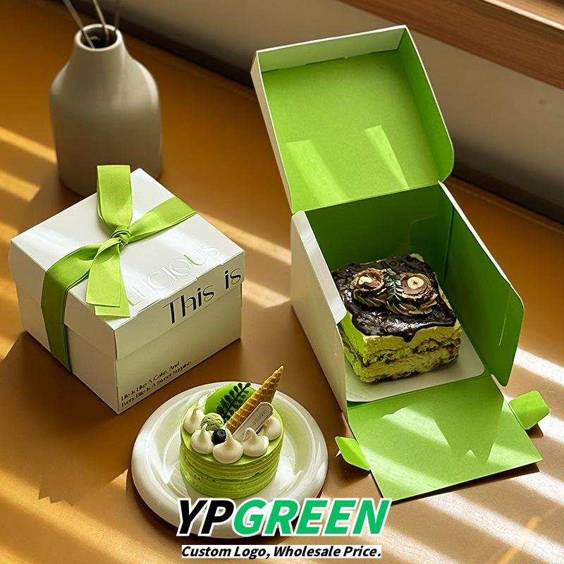 Wholesale Hot Silver Double-Sided Printed 3-Inch Mini Cake Boxes for Cut Mousse Slices Takeout - Scalable Orders