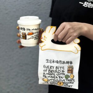 Custom Illustrated Paper Bags for Bread and Pastry Packaging - OEM Available