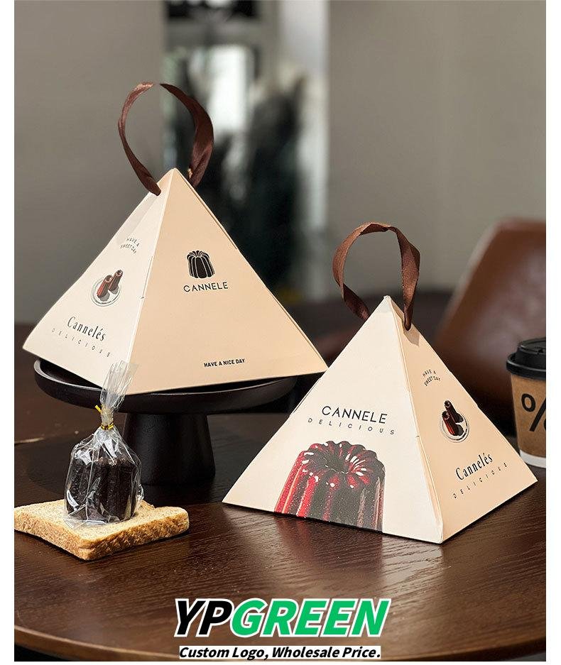 Wholesale Triangular Pyramid Paper Boxes for Madeleine Cake and High-End Pastry Takeout - Factory Direct Supply