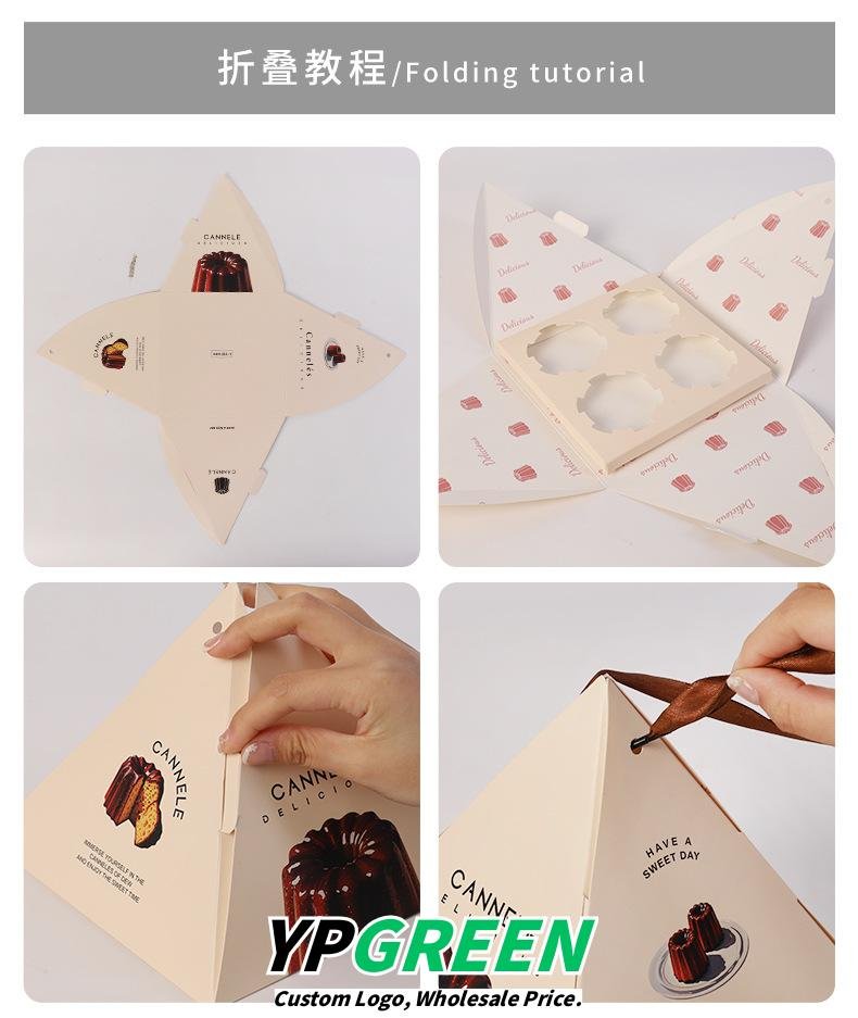 Wholesale Triangular Pyramid Paper Boxes for Madeleine Cake and High-End Pastry Takeout - Factory Direct Supply