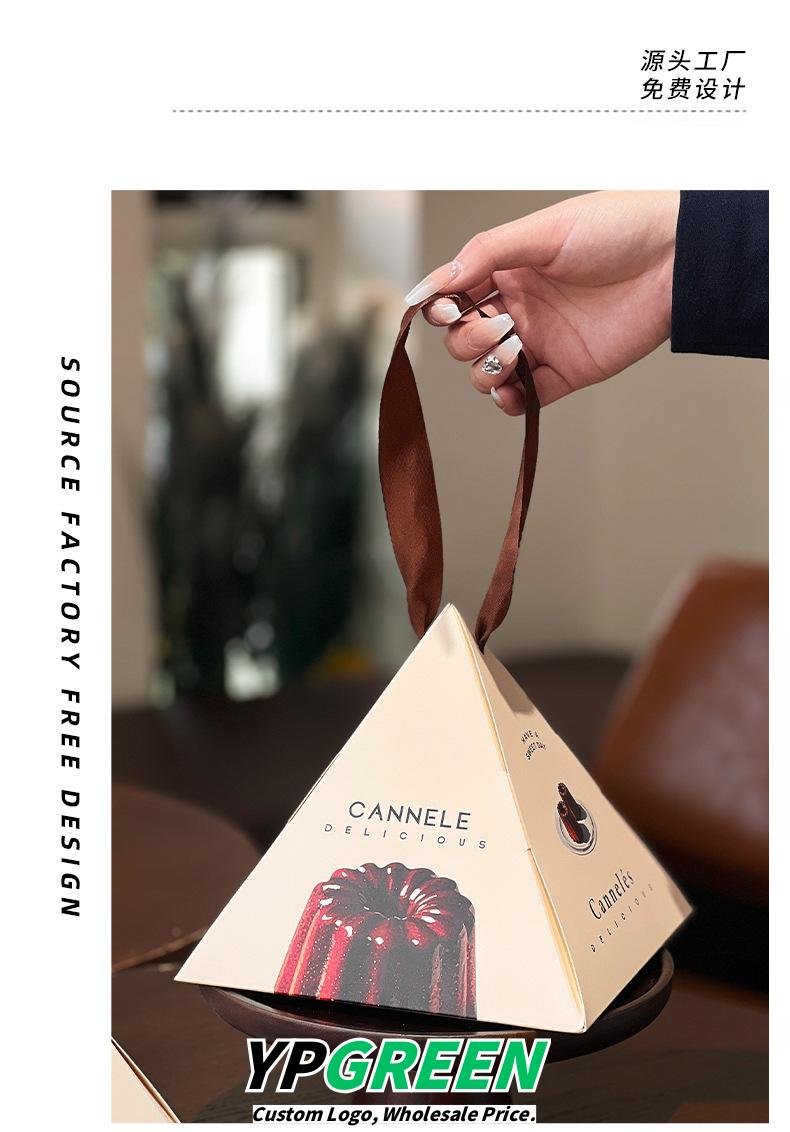 Wholesale Triangular Pyramid Paper Boxes for Madeleine Cake and High-End Pastry Takeout - Factory Direct Supply