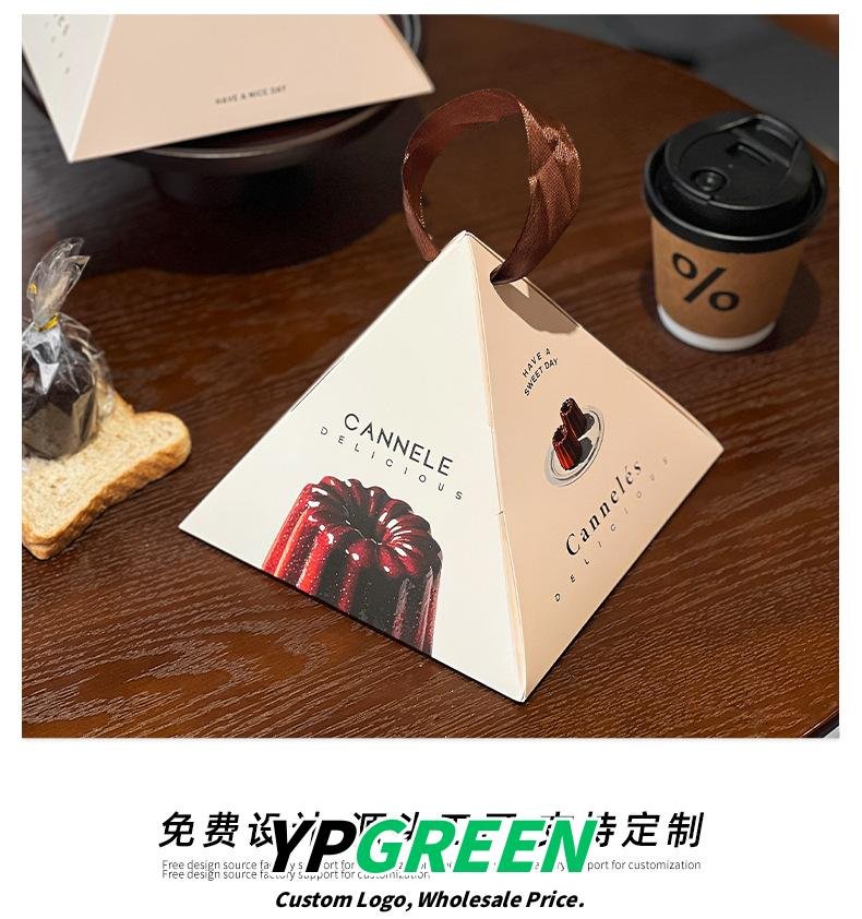 Wholesale Triangular Pyramid Paper Boxes for Madeleine Cake and High-End Pastry Takeout - Factory Direct Supply