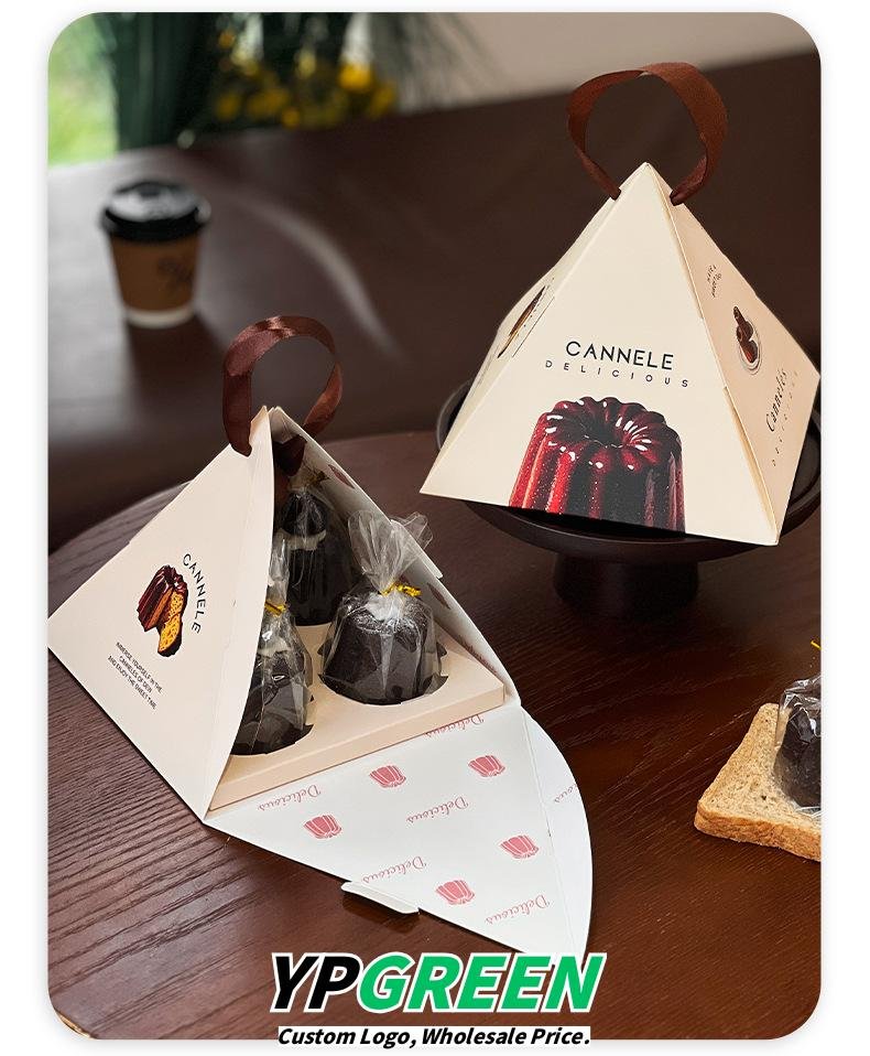 Wholesale Triangular Pyramid Paper Boxes for Madeleine Cake and High-End Pastry Takeout - Factory Direct Supply