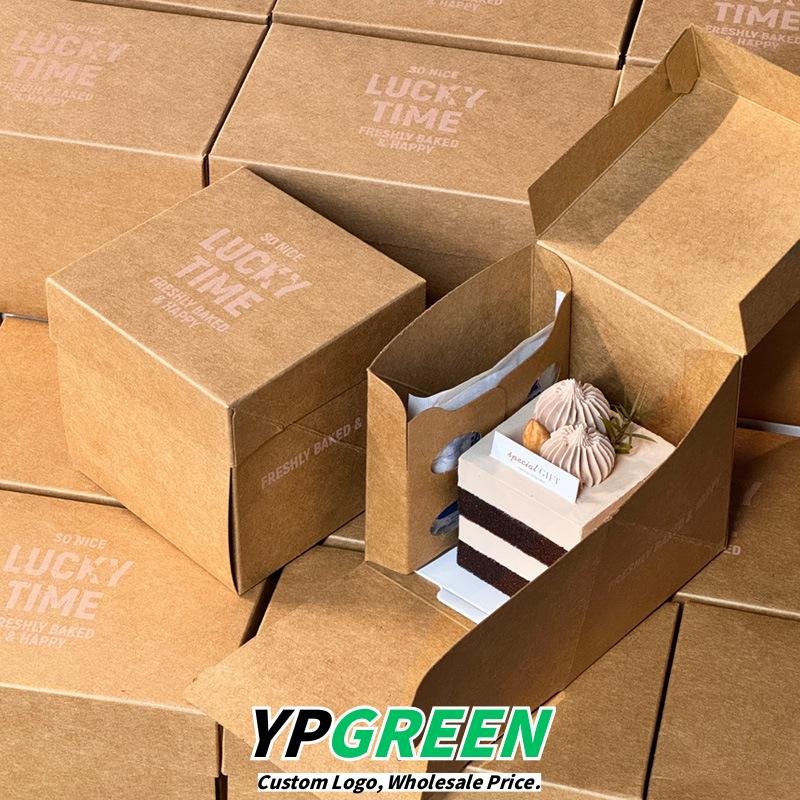 Wholesale Kraft Paper Cake Boxes for Layered Slices and Macaron Dessert Takeout - Direct from Factory