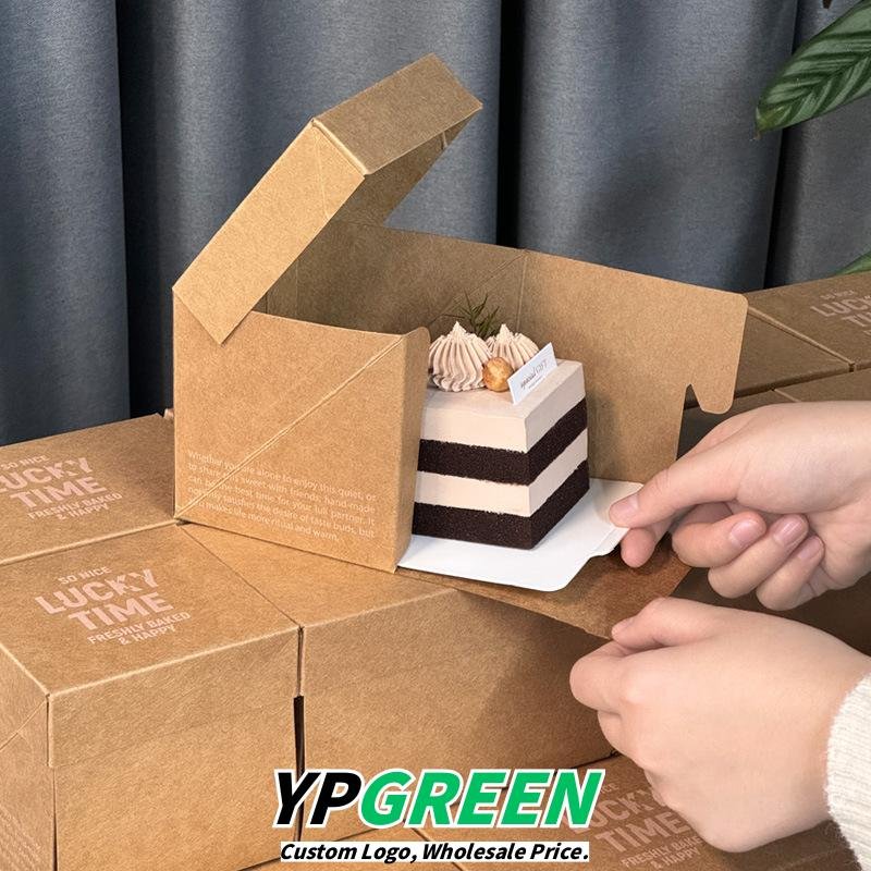 Wholesale Kraft Paper Cake Boxes for Layered Slices and Macaron Dessert Takeout - Direct from Factory