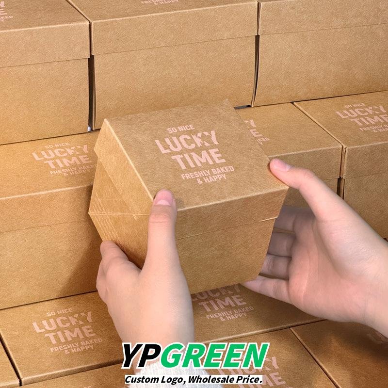 Wholesale Kraft Paper Cake Boxes for Layered Slices and Macaron Dessert Takeout - Direct from Factory